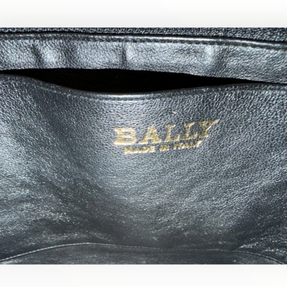 Vintage Bally Black Genuine Ostrich Leather Top Handle Bag Gold Hardware - Picture 13 of 16
